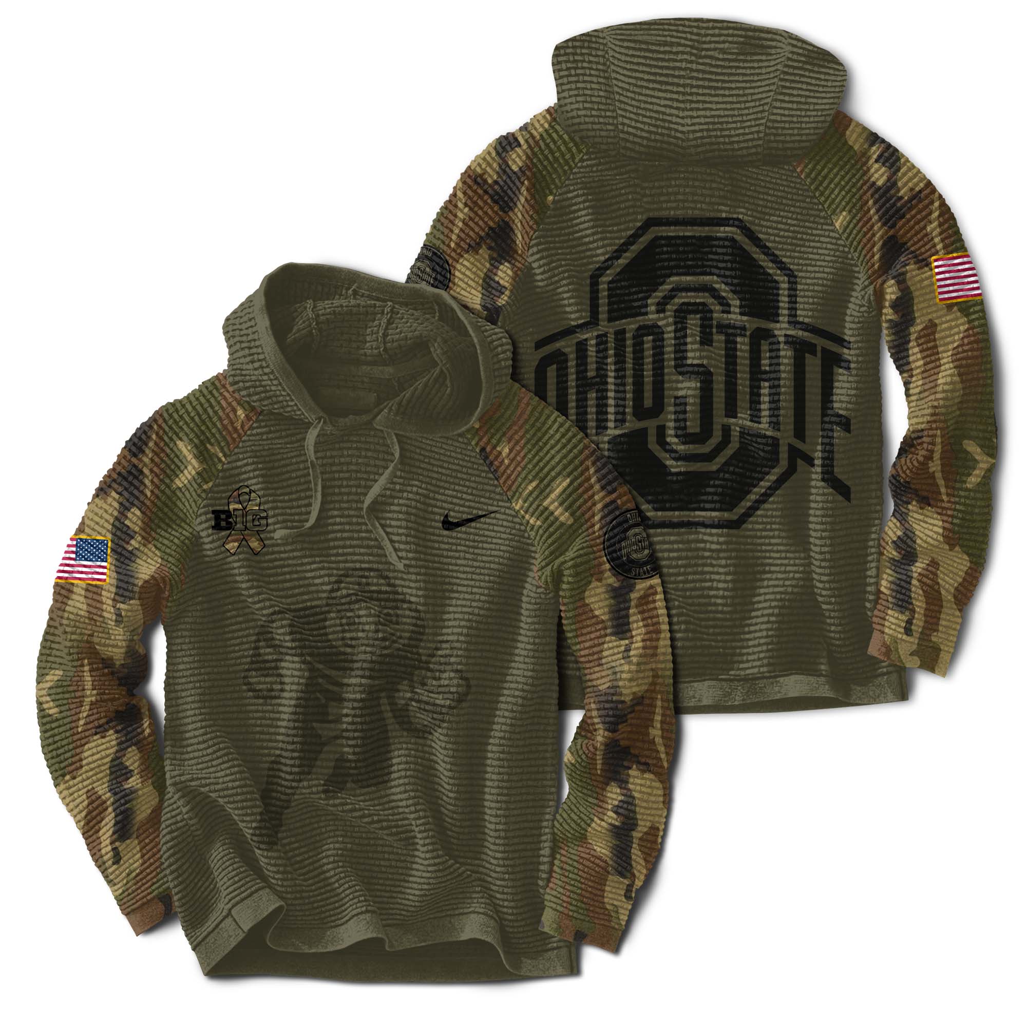 Ohio State Buckeyes Camo Salute to Service Club Fleece Pullover Hoodie - Famjoys Ohio State Buckeyes Camo Salute to Service Club Fleece Pullover Hoodie - Famjoys