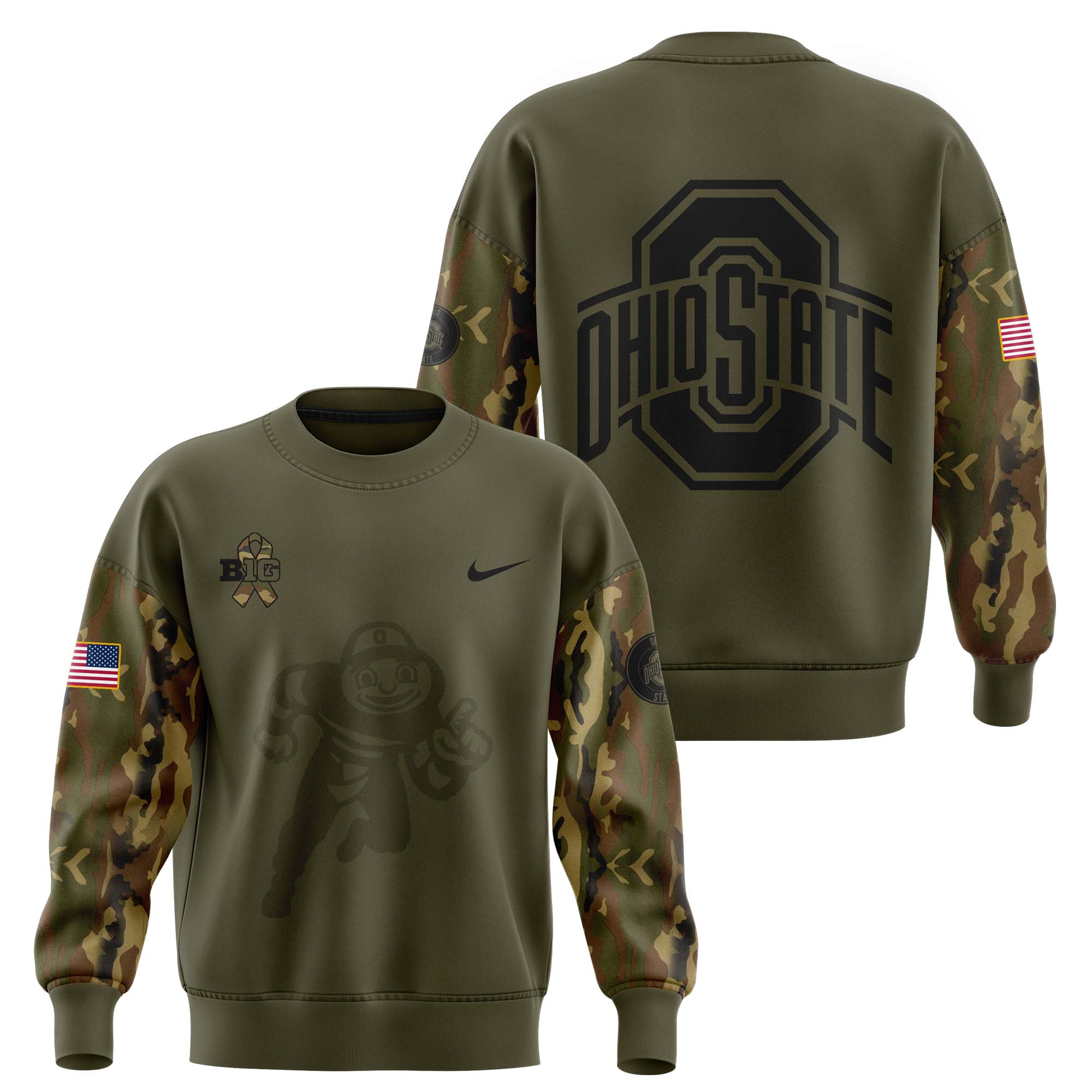 Ohio State Buckeyes Camo Salute to Service Club Fleece Pullover Sweatshirt - Famjoys Ohio State Buckeyes Camo Salute to Service Club Fleece Pullover Sweatshirt - Famjoys