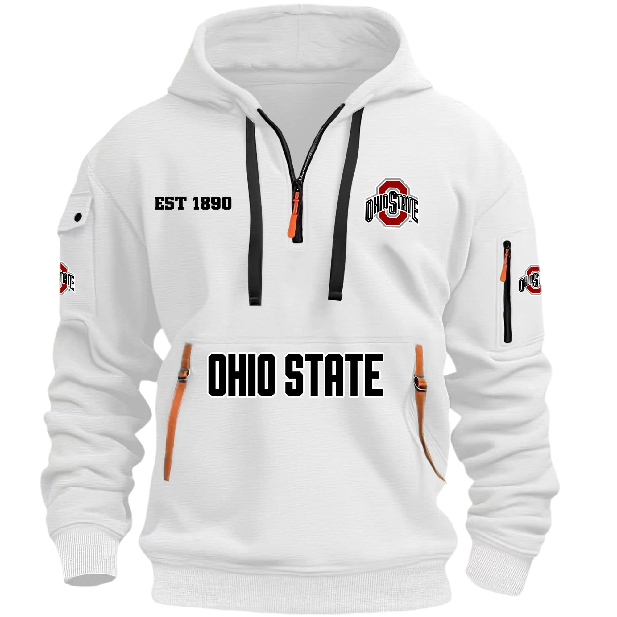 Ohio State Buckeyes Champion Half Zipper Hoodie EST 1890 Quarter Zip Hoodie Merch Clothing - Famjoys Ohio State Buckeyes Champion Half Zipper Hoodie EST 1890 Quarter Zip Hoodie Merch Clothing - Famjoys