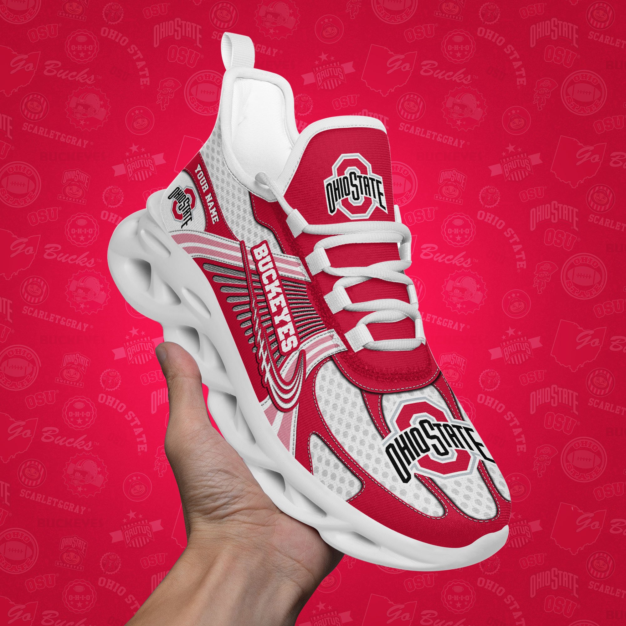 Ohio State Buckeyes Clunky Sneakers Custom Your Name, Sport Sneakers ETRG-62343 - Famjoys Ohio State Buckeyes Clunky Sneakers Custom Your Name, Sport Sneakers ETRG-62343 - Famjoys
