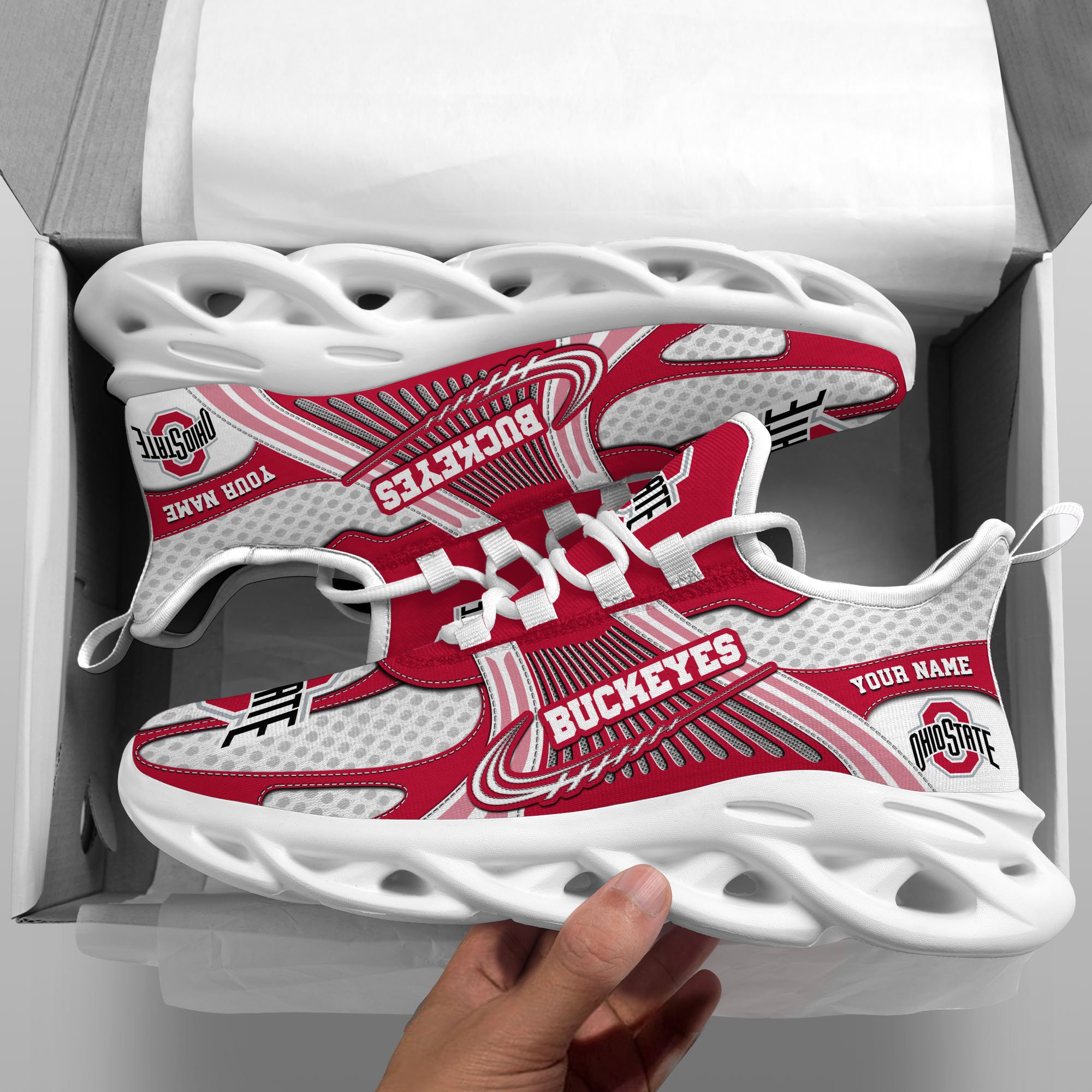 Ohio State Buckeyes Clunky Sneakers Custom Your Name, Sport Sneakers ETRG-62343 - Famjoys Ohio State Buckeyes Clunky Sneakers Custom Your Name, Sport Sneakers ETRG-62343 - Famjoys