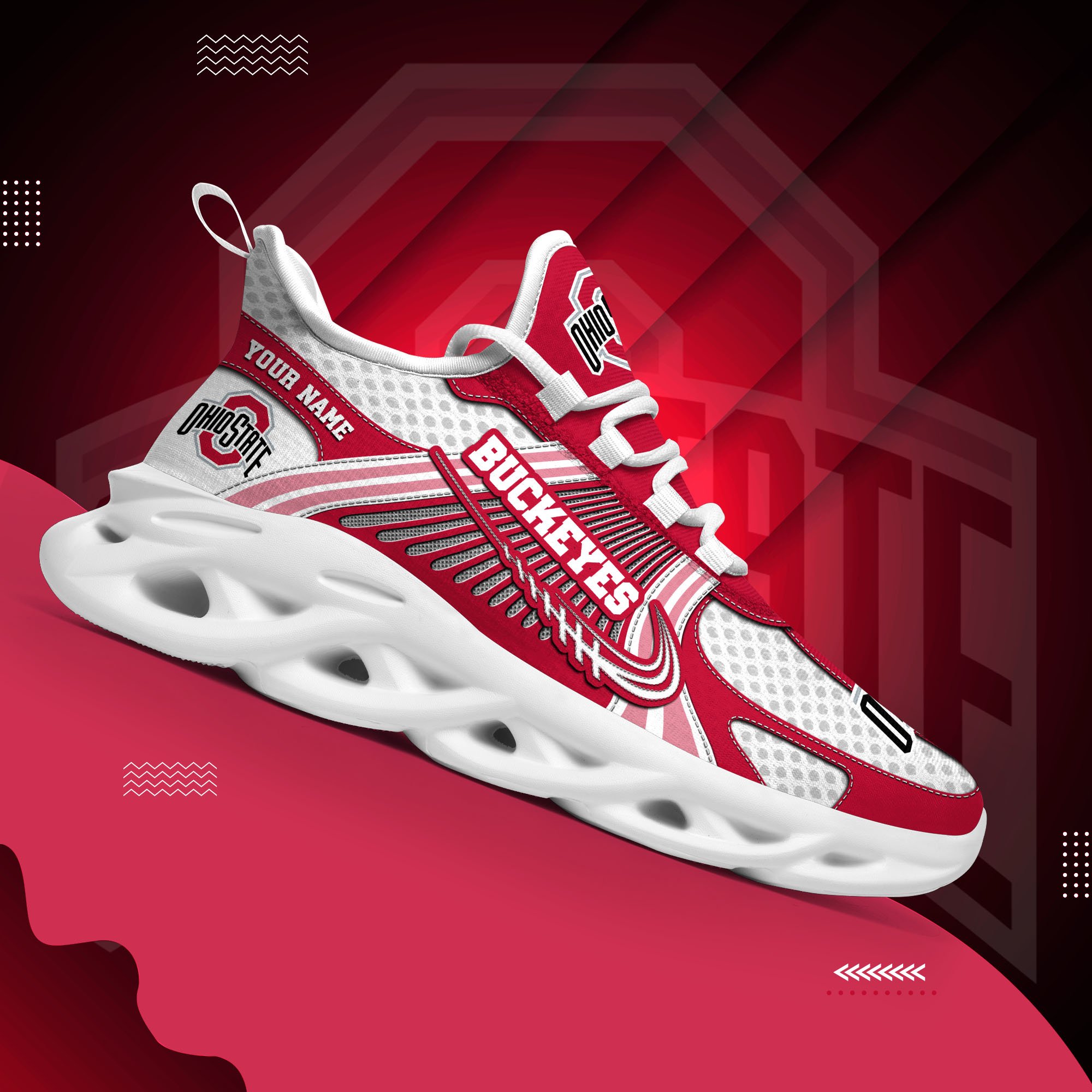 Ohio State Buckeyes Clunky Sneakers Custom Your Name, Sport Sneakers ETRG-62343 - Famjoys Ohio State Buckeyes Clunky Sneakers Custom Your Name, Sport Sneakers ETRG-62343 - Famjoys