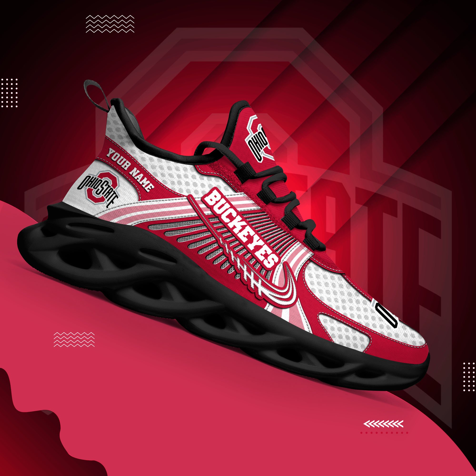 Ohio State Buckeyes Clunky Sneakers Custom Your Name, Sport Sneakers ETRG-62343 - Famjoys Ohio State Buckeyes Clunky Sneakers Custom Your Name, Sport Sneakers ETRG-62343 - Famjoys