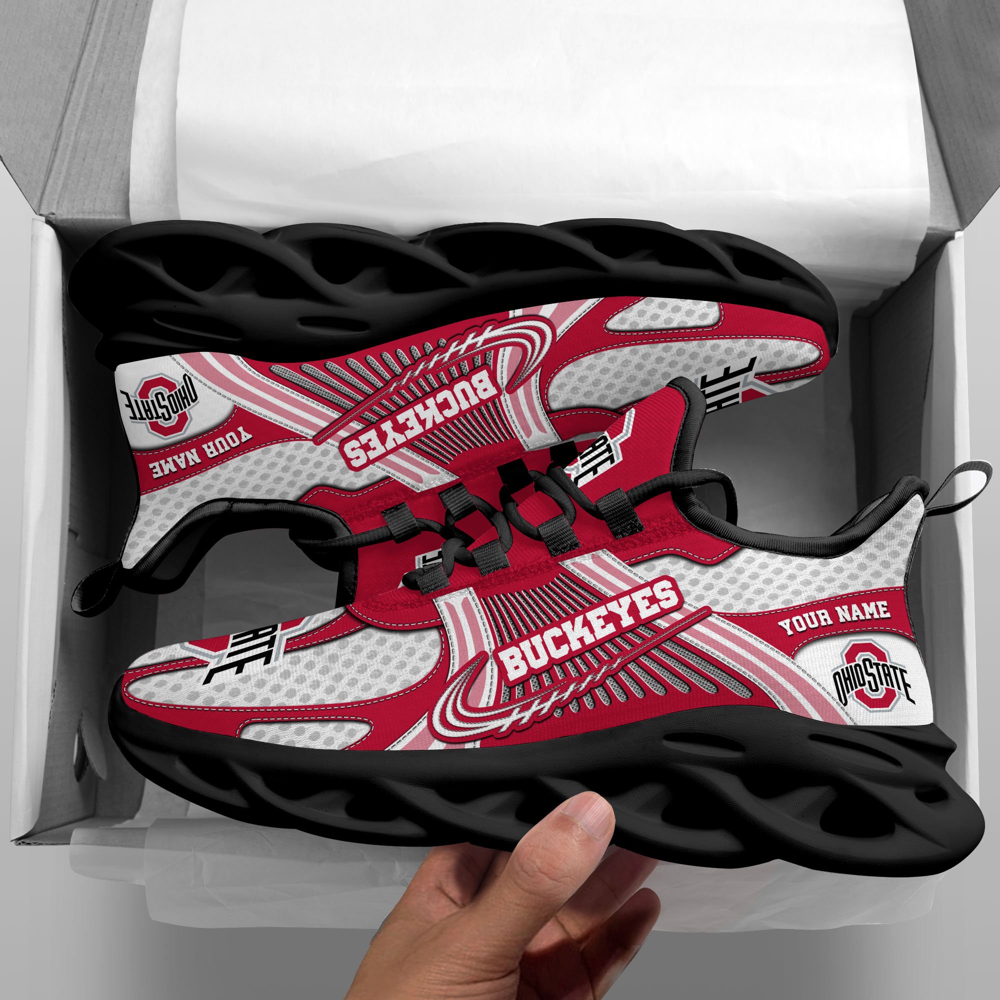Ohio State Buckeyes Clunky Sneakers Custom Your Name, Sport Sneakers ETRG-62343 - Famjoys Ohio State Buckeyes Clunky Sneakers Custom Your Name, Sport Sneakers ETRG-62343 - Famjoys