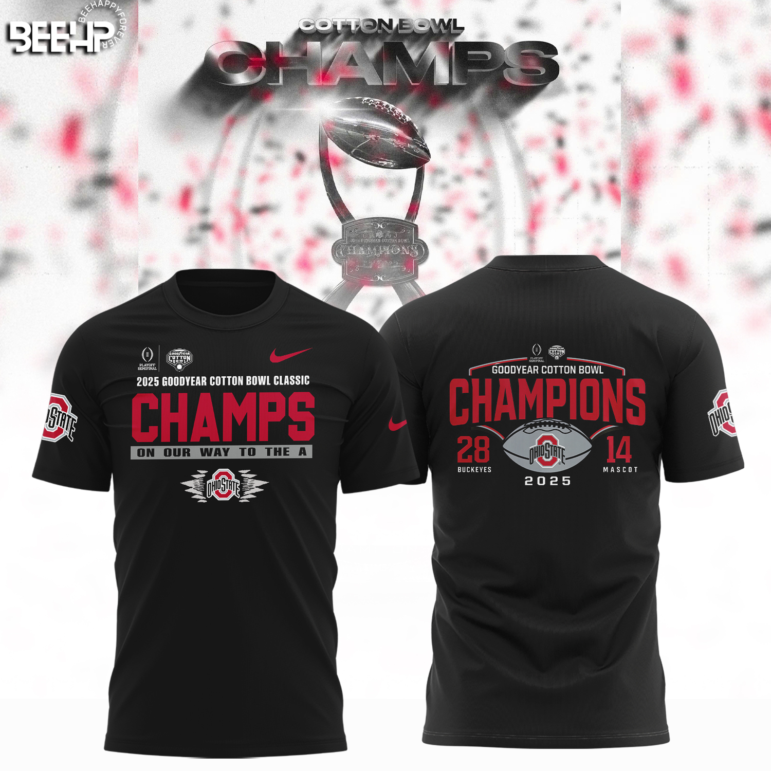 Ohio State Buckeyes College Football Playoff 2025 Cotton Bowl Champions Shirt - Famjoys Ohio State Buckeyes College Football Playoff 2025 Cotton Bowl Champions Shirt - Famjoys
