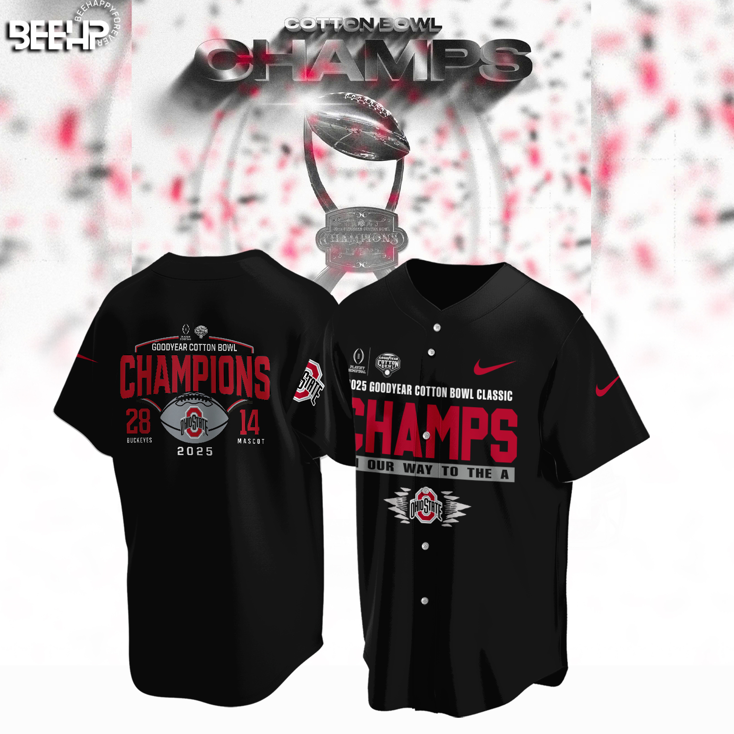 Ohio State Buckeyes College Football Playoff 2025 Cotton Bowl Champions Shirt - Famjoys Ohio State Buckeyes College Football Playoff 2025 Cotton Bowl Champions Shirt - Famjoys