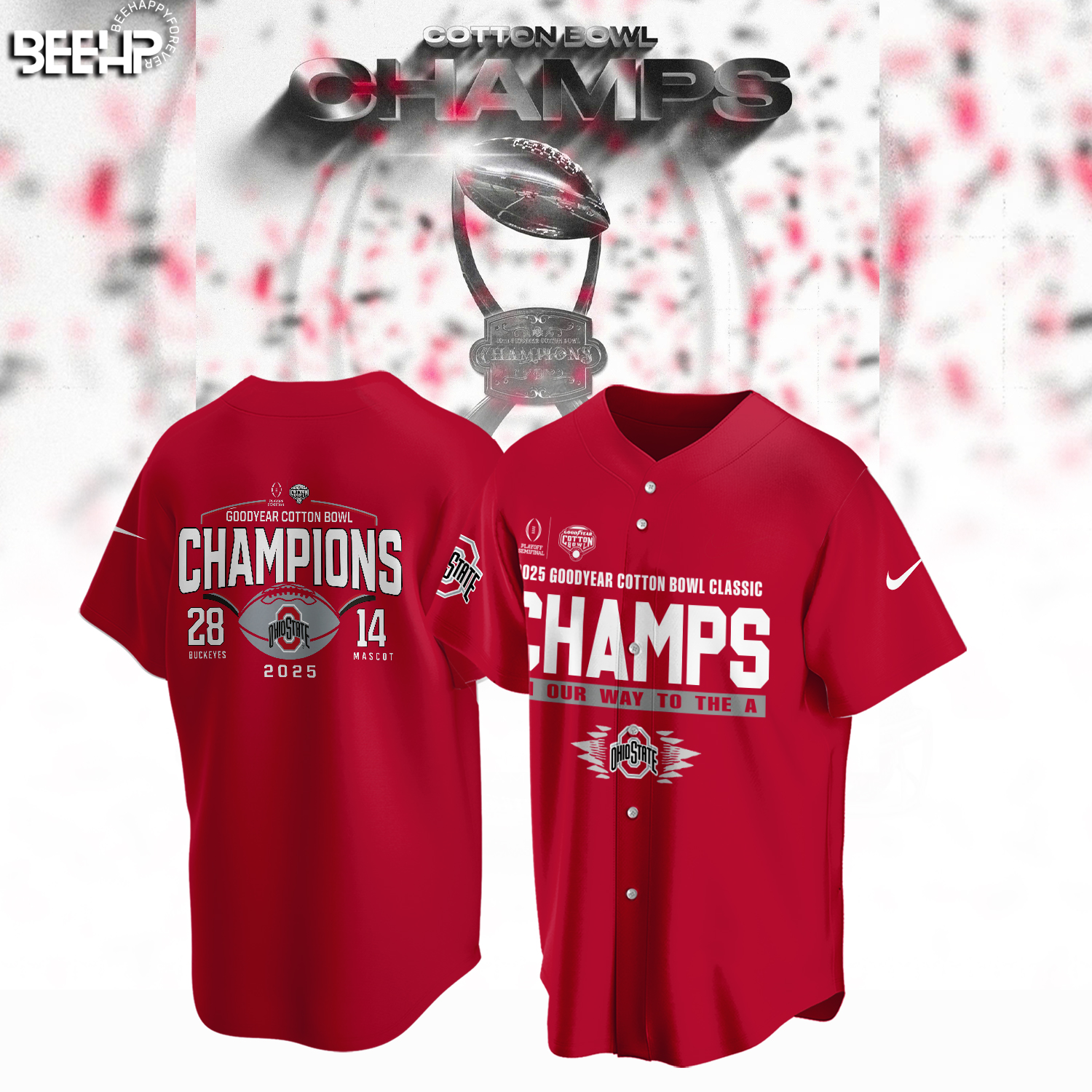 Ohio State Buckeyes College Football Playoff 2025 Cotton Bowl Champions Shirt - Famjoys Ohio State Buckeyes College Football Playoff 2025 Cotton Bowl Champions Shirt - Famjoys
