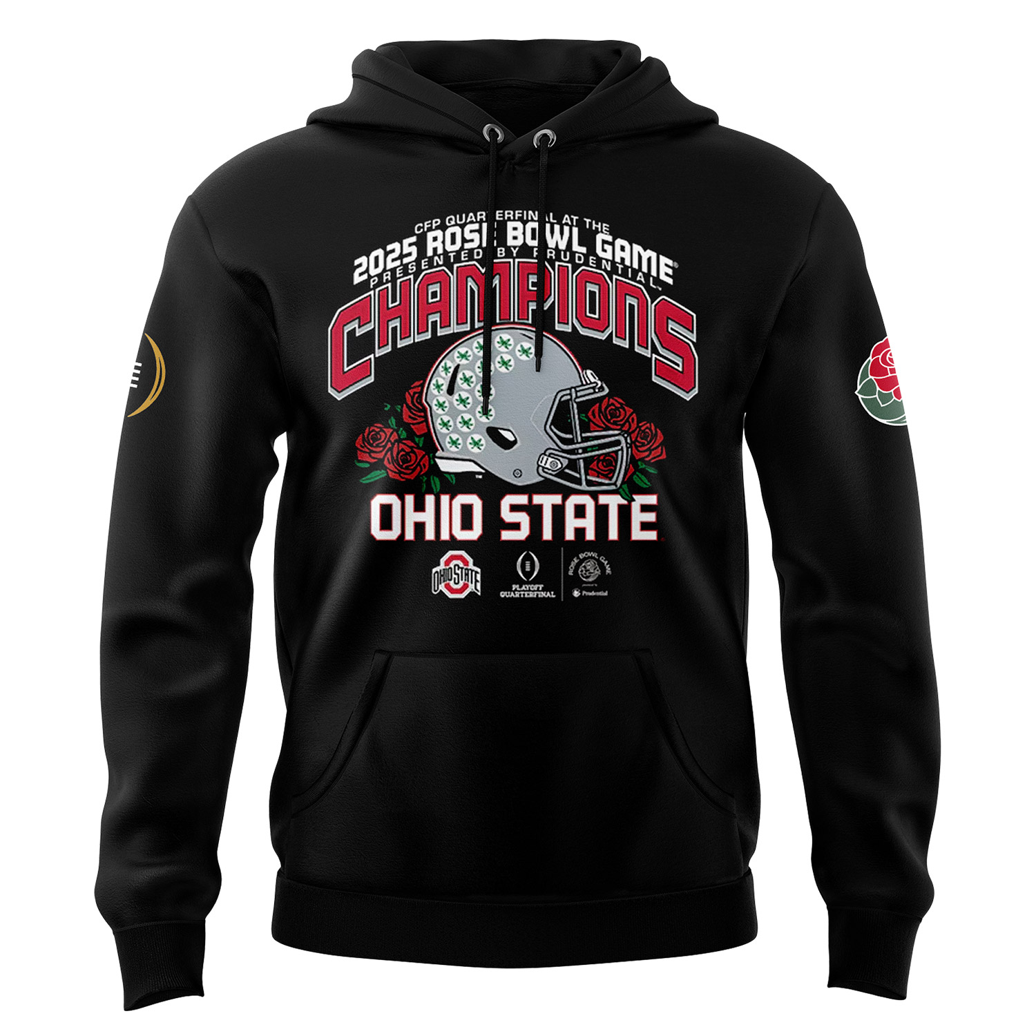 Ohio State Buckeyes College Football Playoff 2025 Rose Bowl Champions Hoodie - Famjoys Ohio State Buckeyes College Football Playoff 2025 Rose Bowl Champions Hoodie - Famjoys