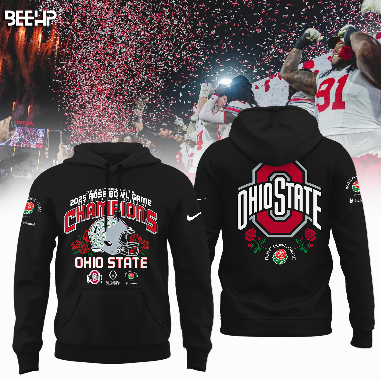 Ohio State Buckeyes College Football Playoff 2025 Rose Bowl Champions Shirt - Famjoys Ohio State Buckeyes College Football Playoff 2025 Rose Bowl Champions Shirt - Famjoys