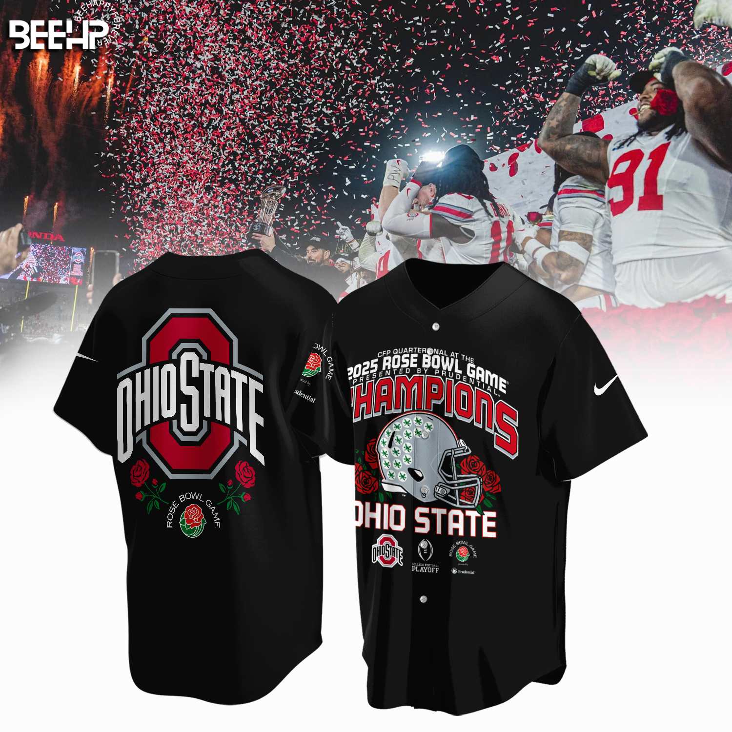 Ohio State Buckeyes College Football Playoff 2025 Rose Bowl Champions Shirt - Famjoys Ohio State Buckeyes College Football Playoff 2025 Rose Bowl Champions Shirt - Famjoys