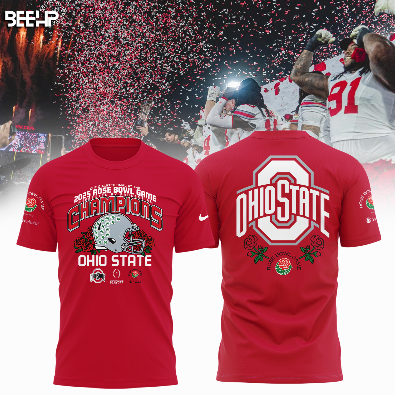 Ohio State Buckeyes College Football Playoff 2025 Rose Bowl Champions Shirt - Famjoys Ohio State Buckeyes College Football Playoff 2025 Rose Bowl Champions Shirt - Famjoys
