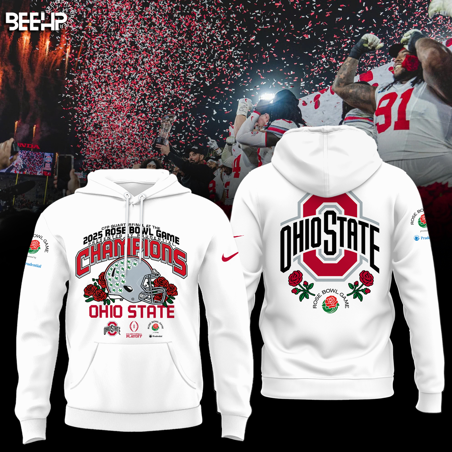Ohio State Buckeyes College Football Playoff 2025 Rose Bowl Champions Shirt - Famjoys Ohio State Buckeyes College Football Playoff 2025 Rose Bowl Champions Shirt - Famjoys