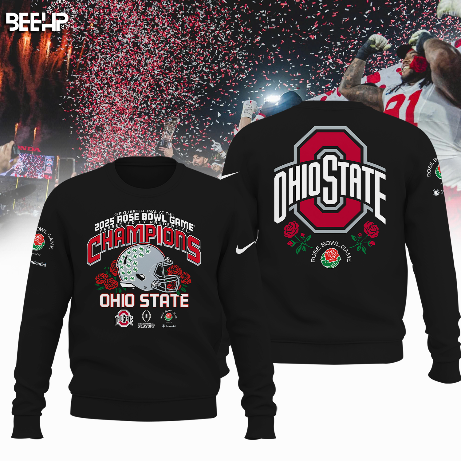 Ohio State Buckeyes College Football Playoff 2025 Rose Bowl Champions Shirt - Famjoys Ohio State Buckeyes College Football Playoff 2025 Rose Bowl Champions Shirt - Famjoys