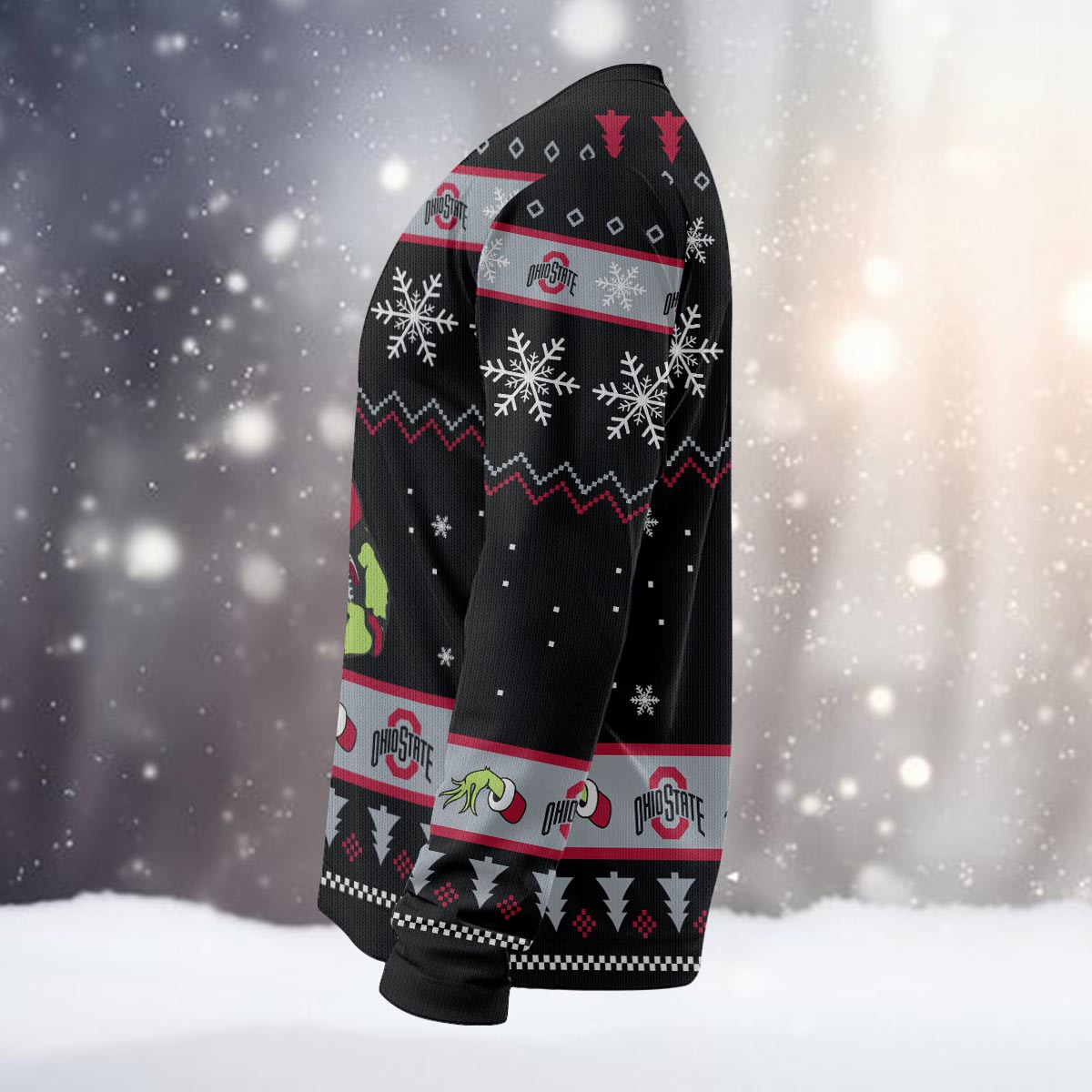Ohio State Buckeyes Custom Christmas Ugly Sweater - Famjoys Ohio State Buckeyes Custom Christmas Ugly Sweater - Famjoys