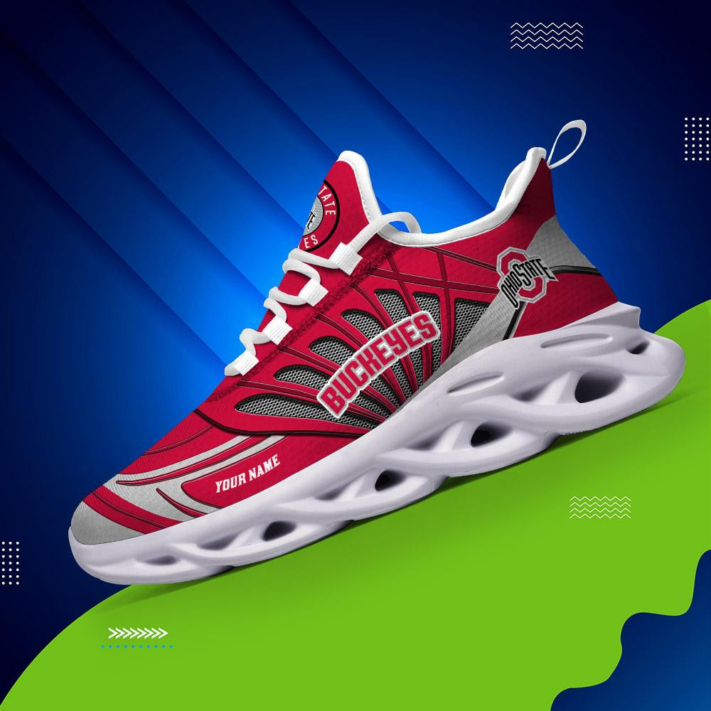 Ohio State Buckeyes Custom Name Max Soul Shoes - Famjoys Ohio State Buckeyes Custom Name Max Soul Shoes - Famjoys