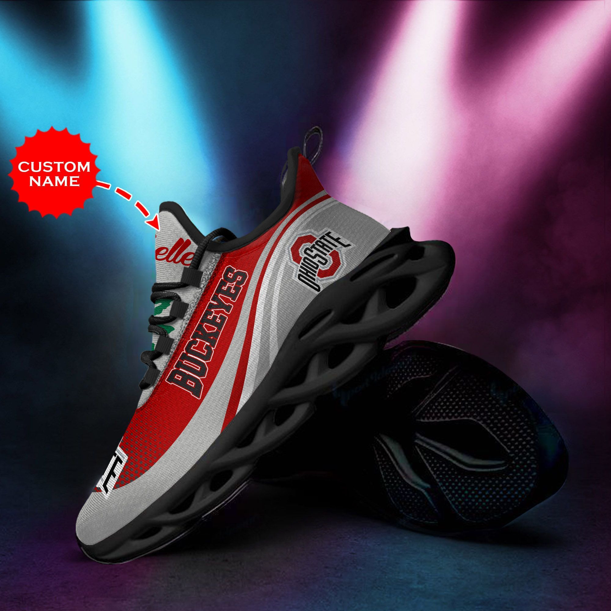 Ohio State Buckeyes Custom Personalized Max Soul Sneakers Shoes - Famjoys Ohio State Buckeyes Custom Personalized Max Soul Sneakers Shoes - Famjoys