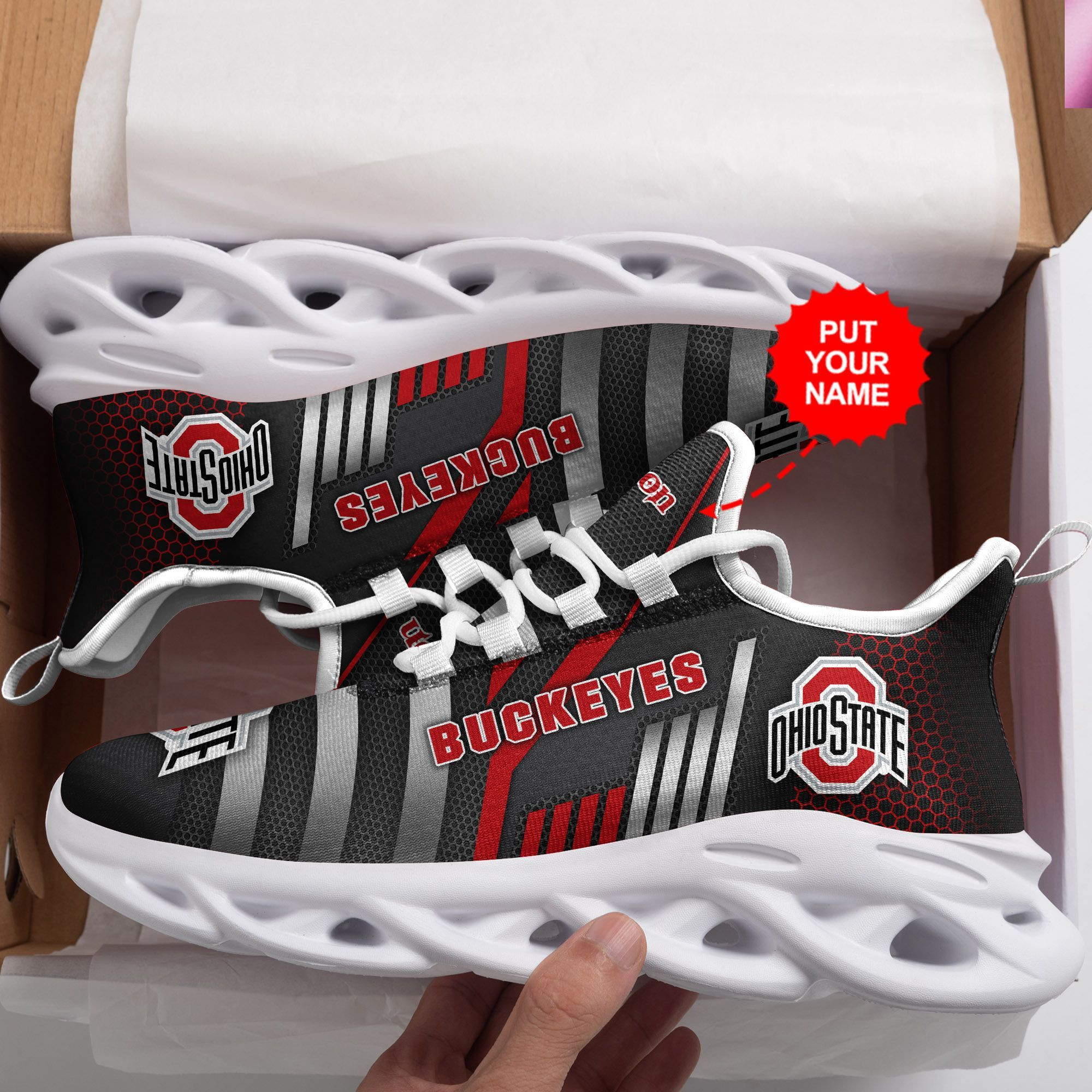 Ohio State Buckeyes Custom Personalized Max Soul Sneakers Shoes - Famjoys Ohio State Buckeyes Custom Personalized Max Soul Sneakers Shoes - Famjoys