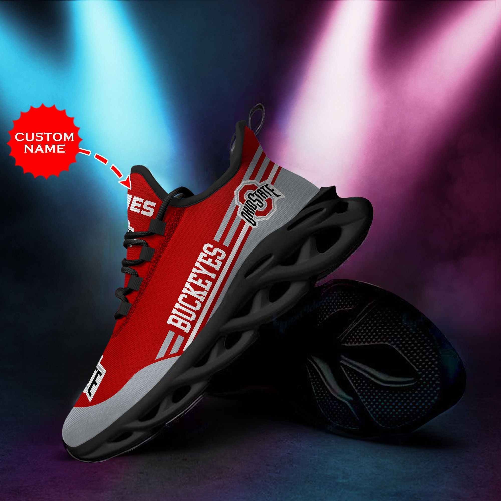 Ohio State Buckeyes Custom Personalized Max Soul Sneakers Shoes - Famjoys Ohio State Buckeyes Custom Personalized Max Soul Sneakers Shoes - Famjoys