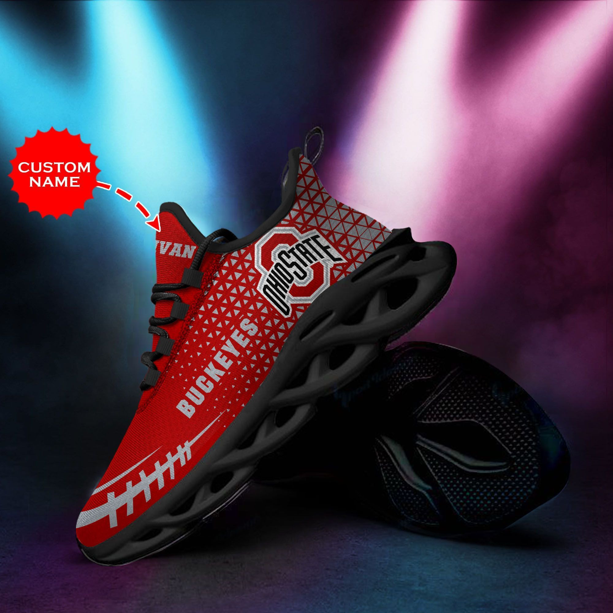 Ohio State Buckeyes Custom Personalized Max Soul Sneakers Shoes - Famjoys Ohio State Buckeyes Custom Personalized Max Soul Sneakers Shoes - Famjoys