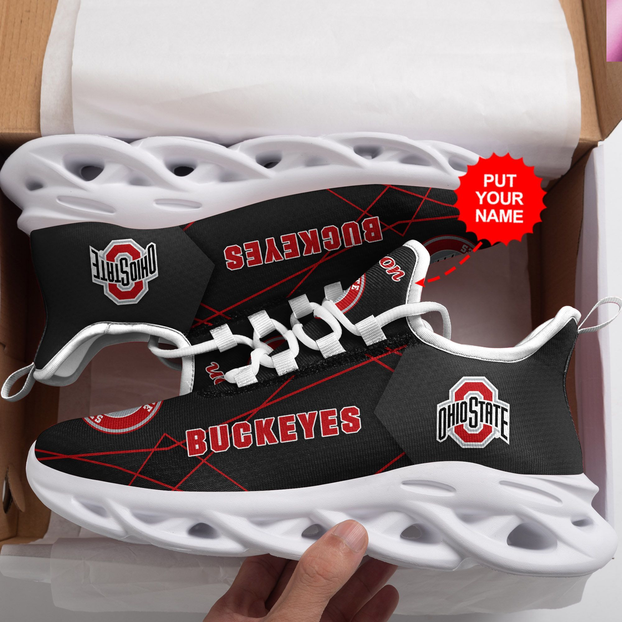 Ohio State Buckeyes Custom Personalized Max Soul Sneakers Shoes - Famjoys Ohio State Buckeyes Custom Personalized Max Soul Sneakers Shoes - Famjoys