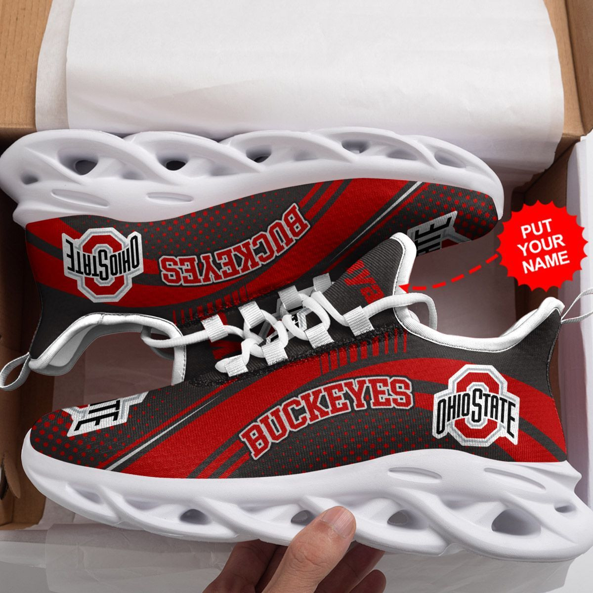 Ohio State Buckeyes Custom Personalized Max Soul Sneakers Shoes - Famjoys Ohio State Buckeyes Custom Personalized Max Soul Sneakers Shoes - Famjoys