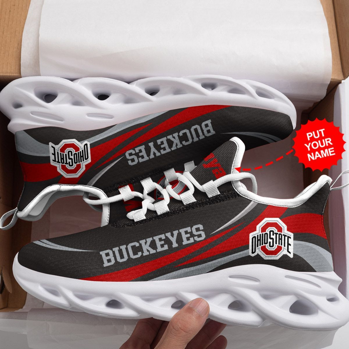 Ohio State Buckeyes Custom Personalized Max Soul Sneakers Shoes - Famjoys Ohio State Buckeyes Custom Personalized Max Soul Sneakers Shoes - Famjoys
