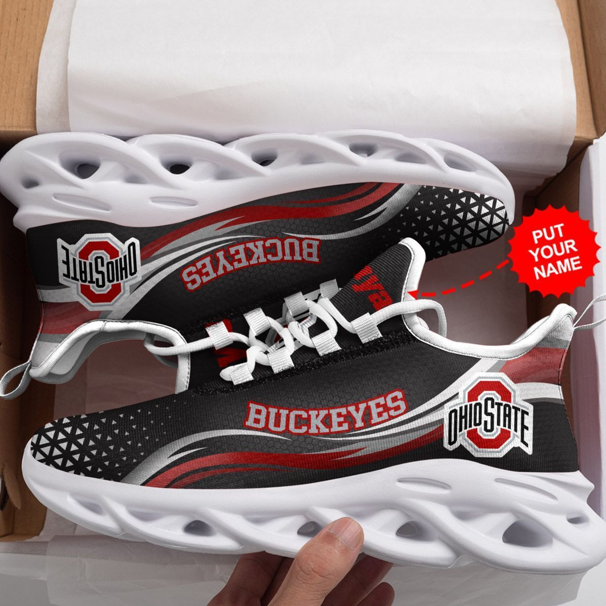 Ohio State Buckeyes Custom Personalized Max Soul Sneakers Shoes - Famjoys Ohio State Buckeyes Custom Personalized Max Soul Sneakers Shoes - Famjoys
