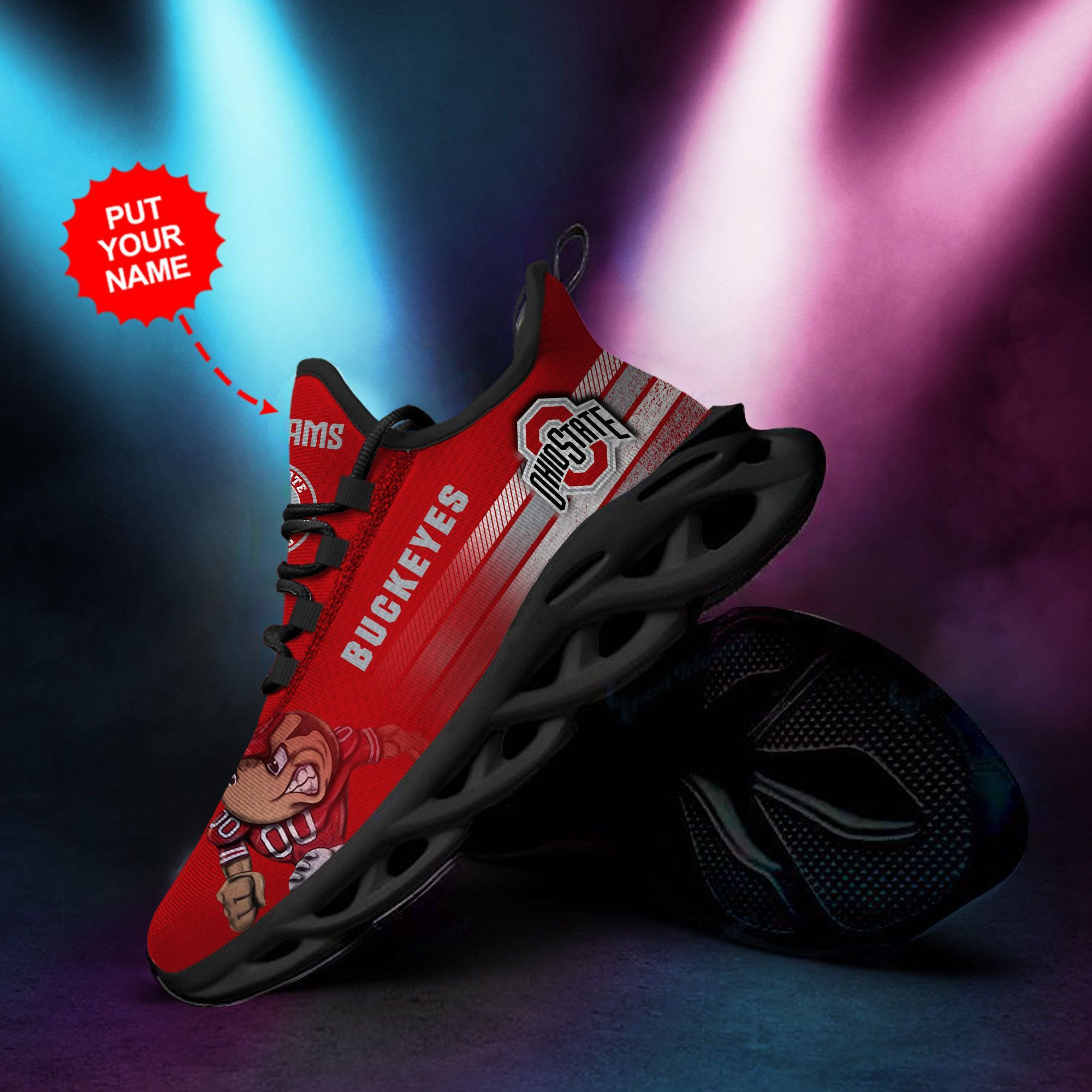 Ohio State Buckeyes Custom Personalized Max Soul Sneakers Shoes - Famjoys Ohio State Buckeyes Custom Personalized Max Soul Sneakers Shoes - Famjoys