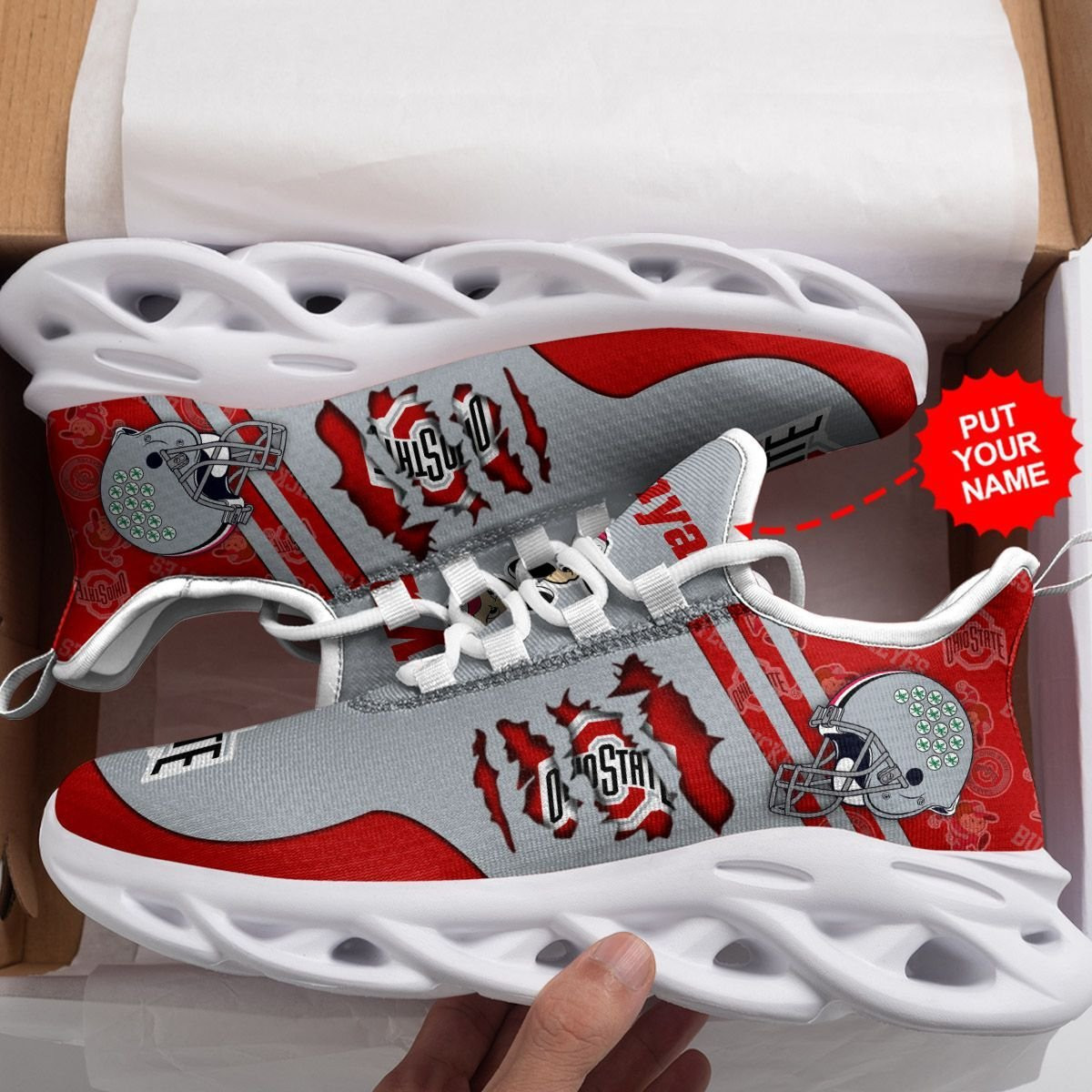 Ohio State Buckeyes Custom Personalized Max Soul Sneakers Shoes - Famjoys Ohio State Buckeyes Custom Personalized Max Soul Sneakers Shoes - Famjoys