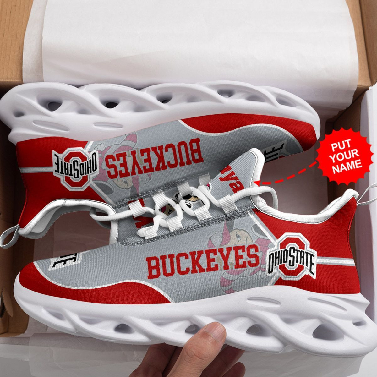 Ohio State Buckeyes Custom Personalized Max Soul Sneakers Shoes