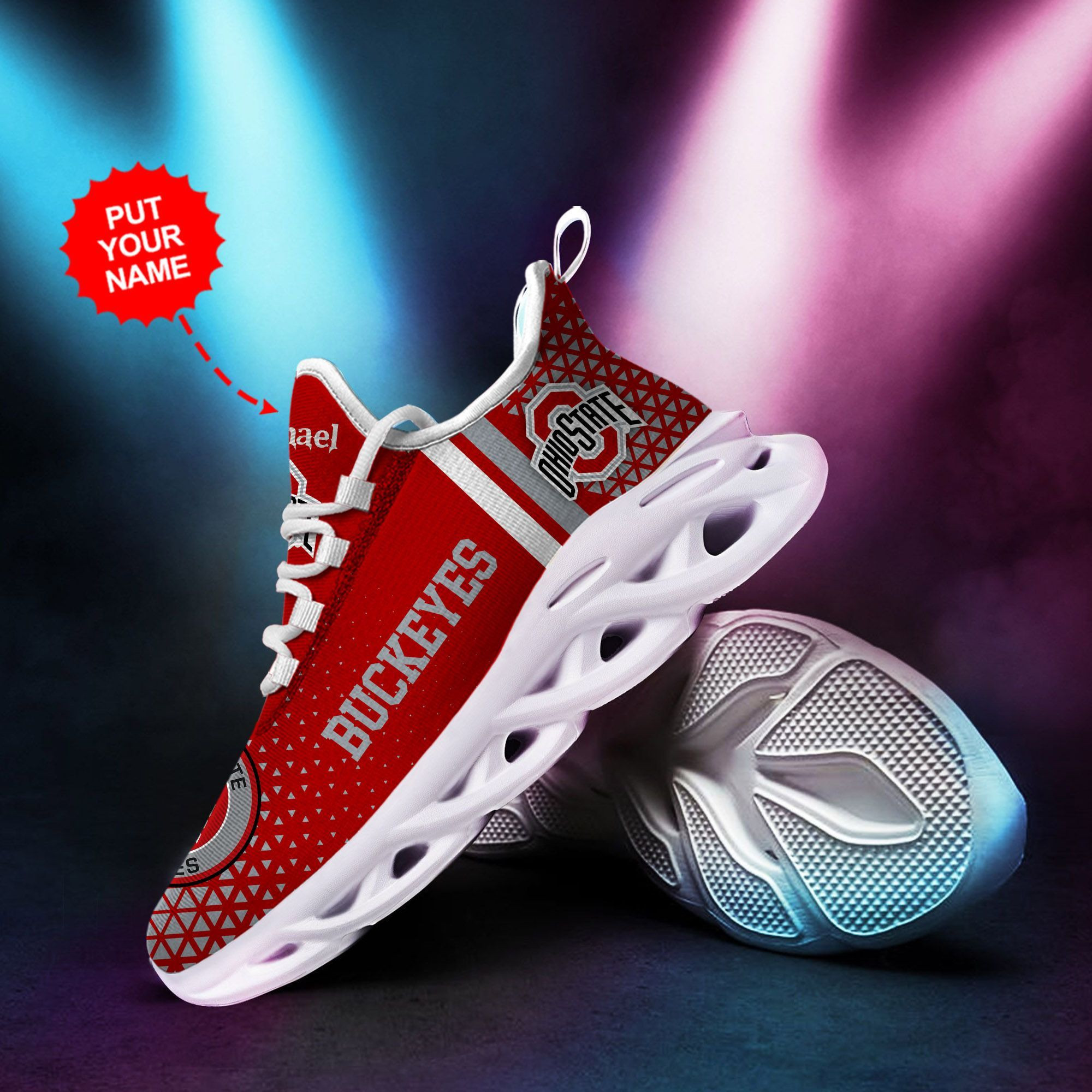 Ohio State Buckeyes Custom Personalized Max Soul Sneakers Shoes - Famjoys Ohio State Buckeyes Custom Personalized Max Soul Sneakers Shoes - Famjoys