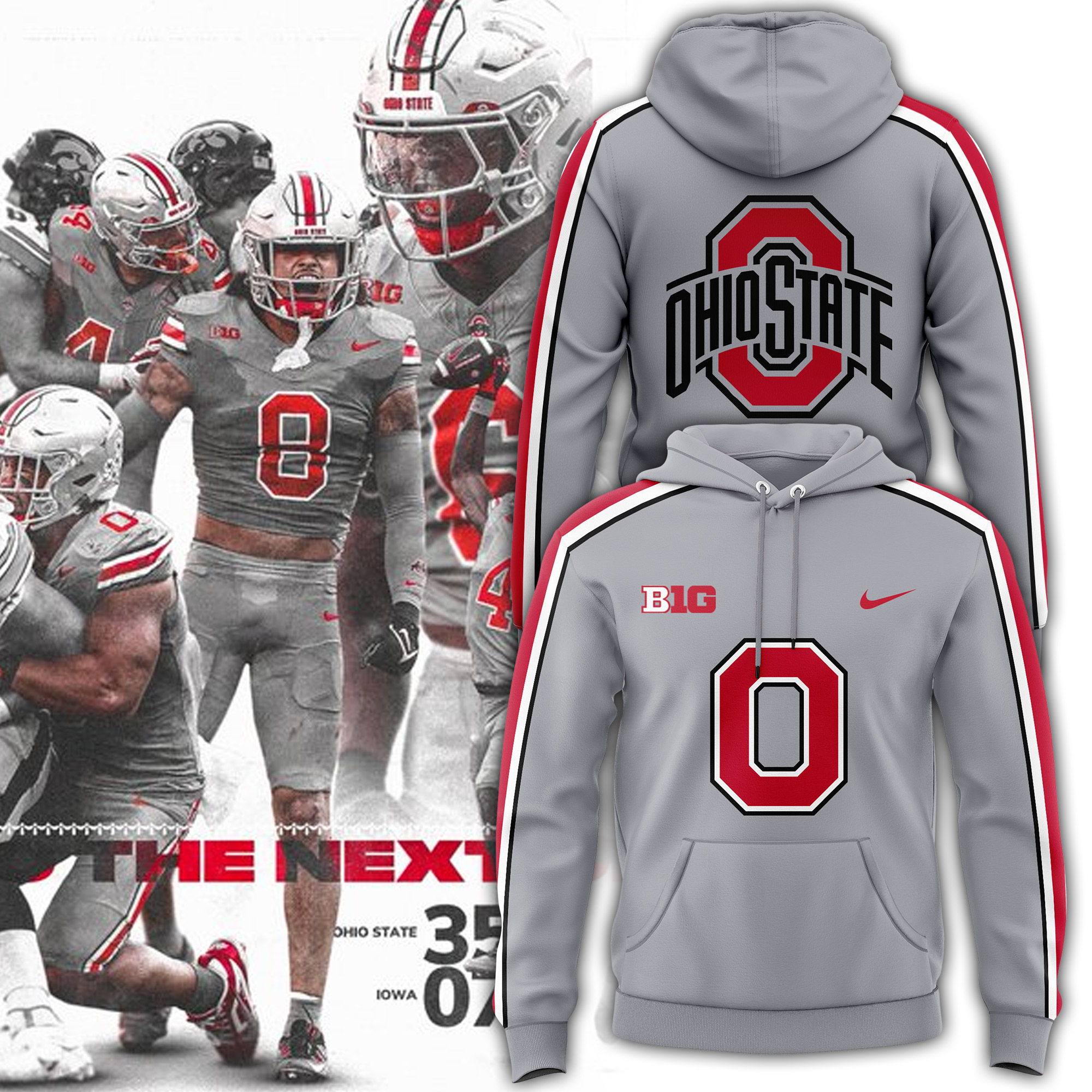 Ohio State Buckeyes Gray Game Hoodie - Famjoys Ohio State Buckeyes Gray Game Hoodie - Famjoys