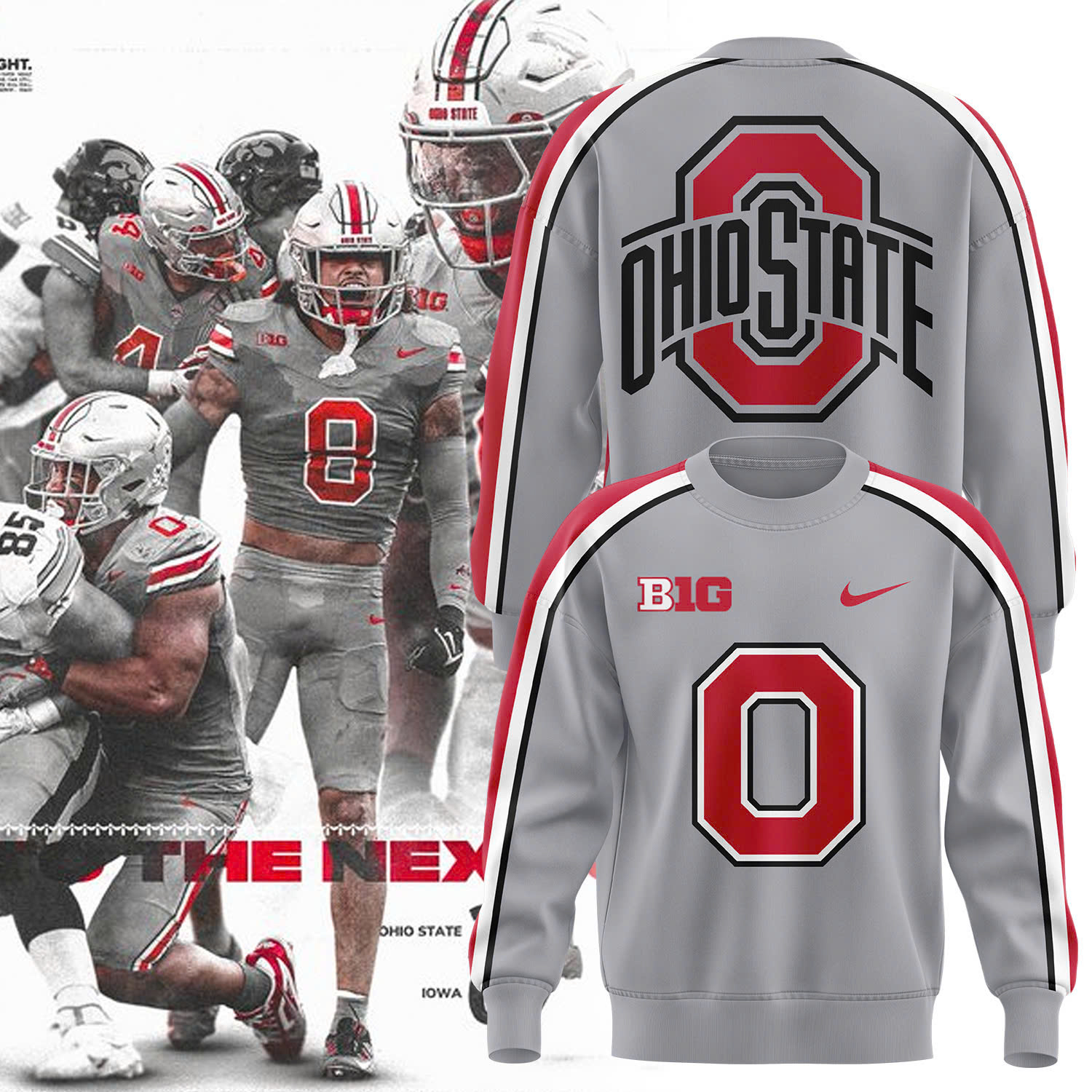 Ohio State Buckeyes Gray Game Sweatshirt - Famjoys Ohio State Buckeyes Gray Game Sweatshirt - Famjoys