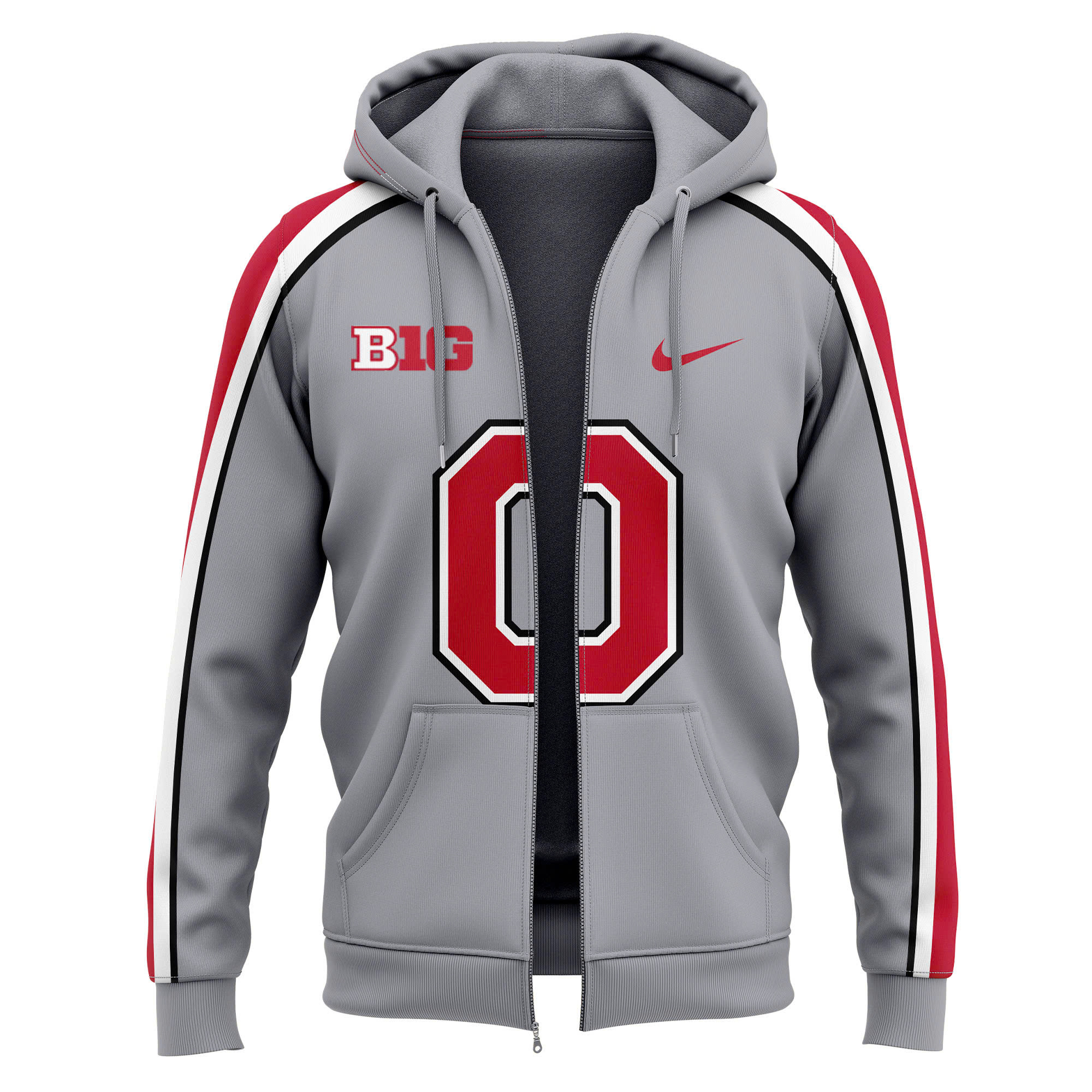 Ohio State Buckeyes Gray Game Zip Hoodie - Famjoys Ohio State Buckeyes Gray Game Zip Hoodie - Famjoys