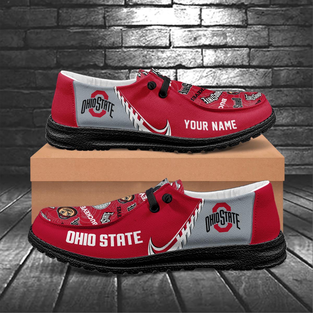 Ohio State Buckeyes Hey Dude Shoes – Moccasin Slipper - Famjoys Ohio State Buckeyes Hey Dude Shoes – Moccasin Slipper - Famjoys