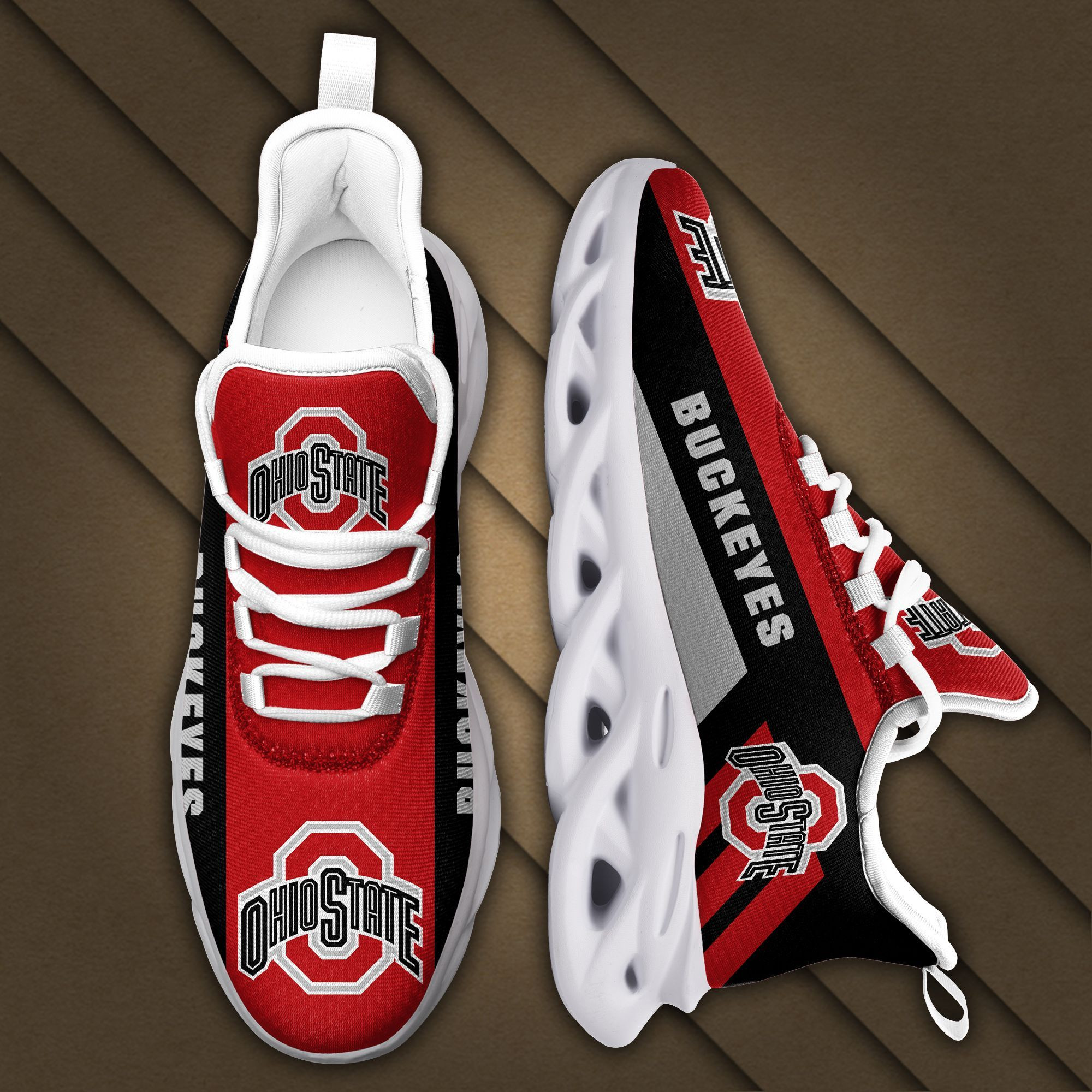 Ohio State Buckeyes Max Soul Sneakers Shoes - Famjoys Ohio State Buckeyes Max Soul Sneakers Shoes - Famjoys