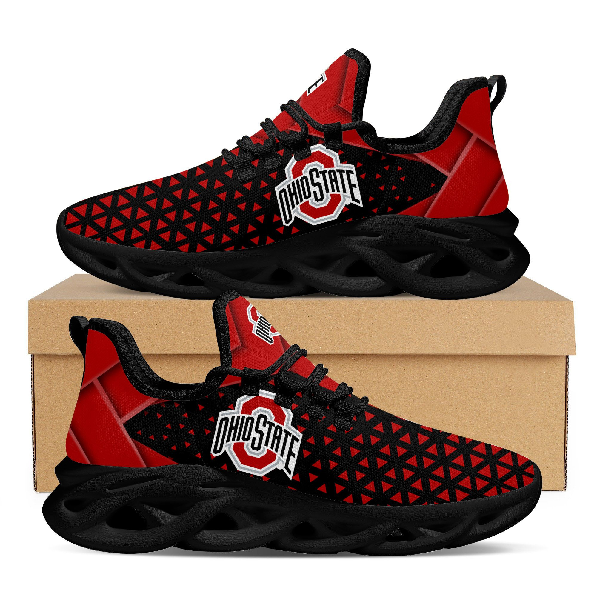 Ohio State Buckeyes Max Soul Sneakers Shoes - Famjoys Ohio State Buckeyes Max Soul Sneakers Shoes - Famjoys