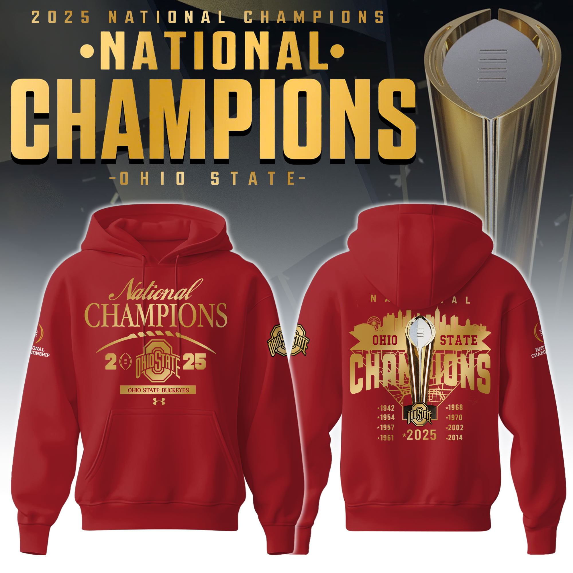 Ohio State Buckeyes National Champions Hoodie 2025 #3 - Famjoys Ohio State Buckeyes National Champions Hoodie 2025 #3 - Famjoys