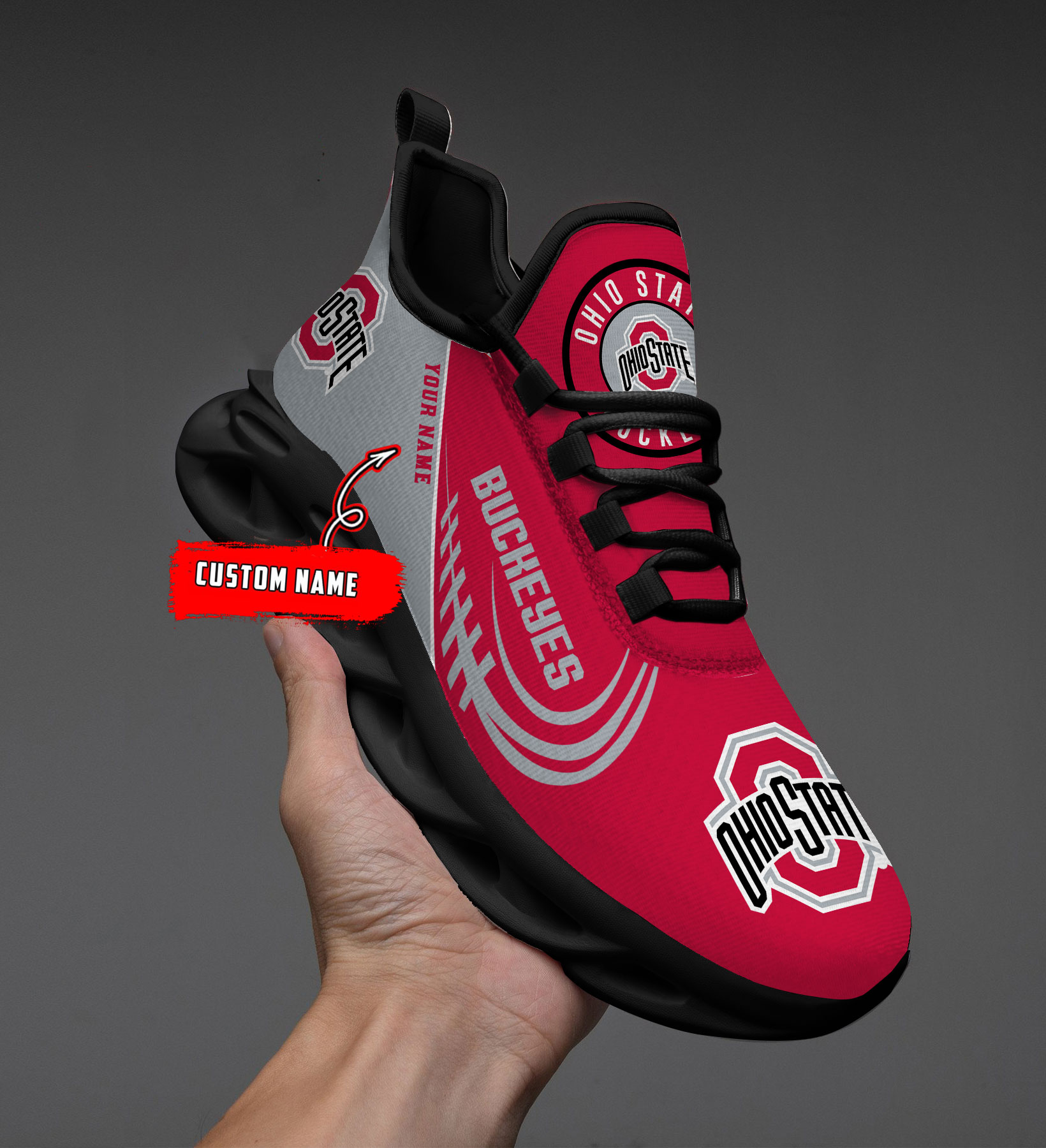 Ohio State Buckeyes PERSONALIZED MAX SOUL SHOES T1 - Famjoys Ohio State Buckeyes PERSONALIZED MAX SOUL SHOES T1 - Famjoys