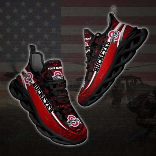 Ohio State Buckeyes Personalized Max Soul YZ Running Sneakers 100 - Famjoys Ohio State Buckeyes Personalized Max Soul YZ Running Sneakers 100 - Famjoys