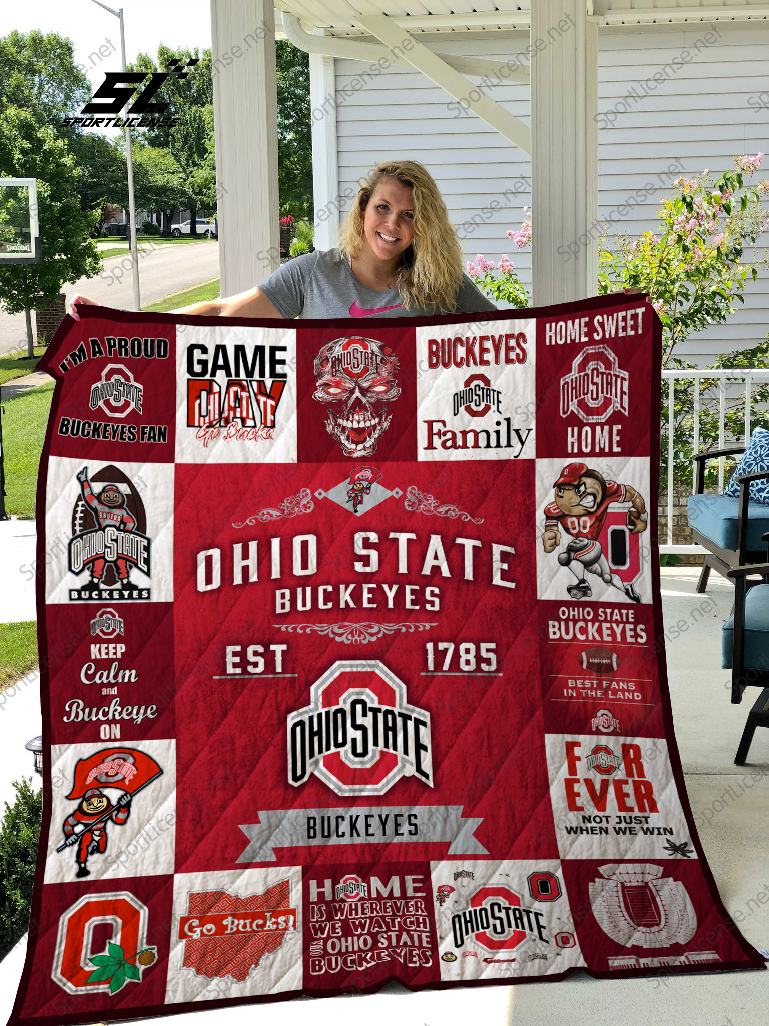 Ohio State Buckeyes Quilt Blanket 01 - Famjoys Ohio State Buckeyes Quilt Blanket 01 - Famjoys