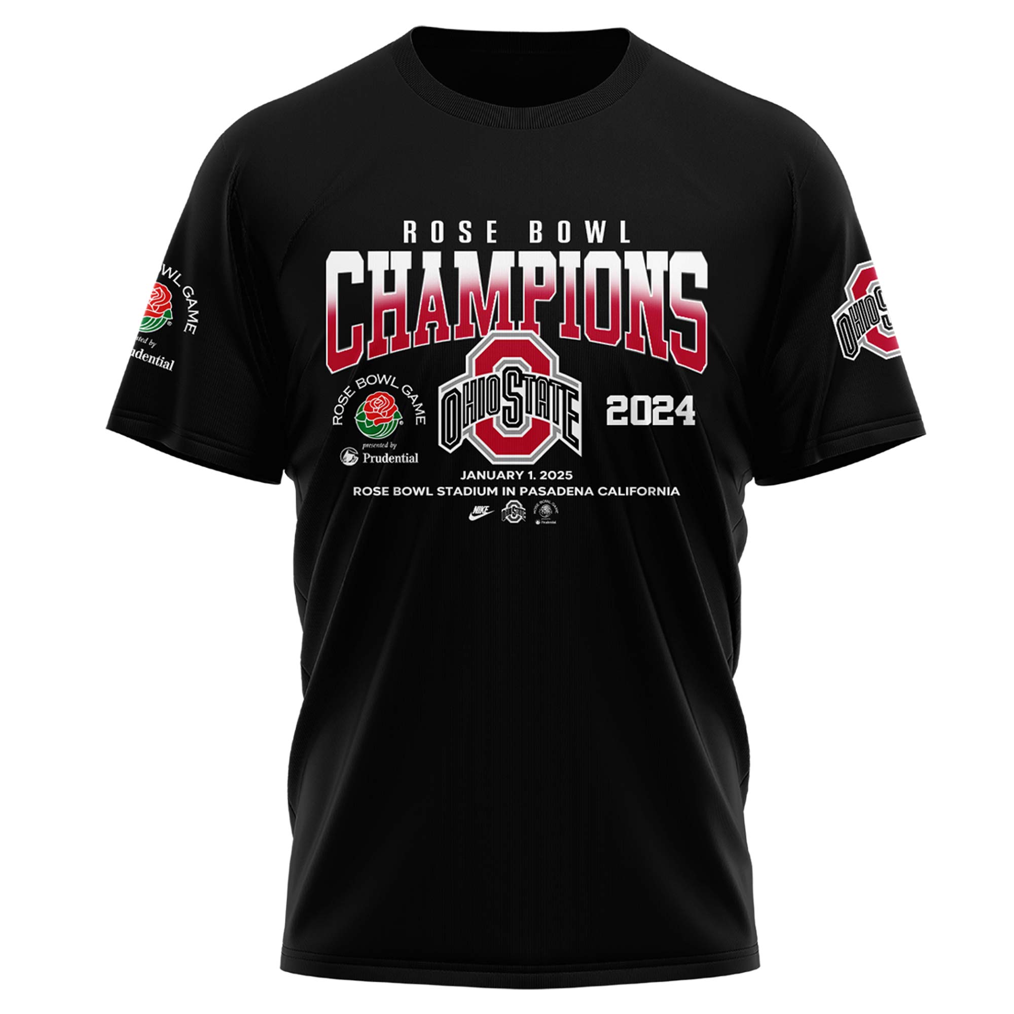 Ohio State Buckeyes Rose Bowl Champions TShirt 2025 - Famjoys Ohio State Buckeyes Rose Bowl Champions TShirt 2025 - Famjoys