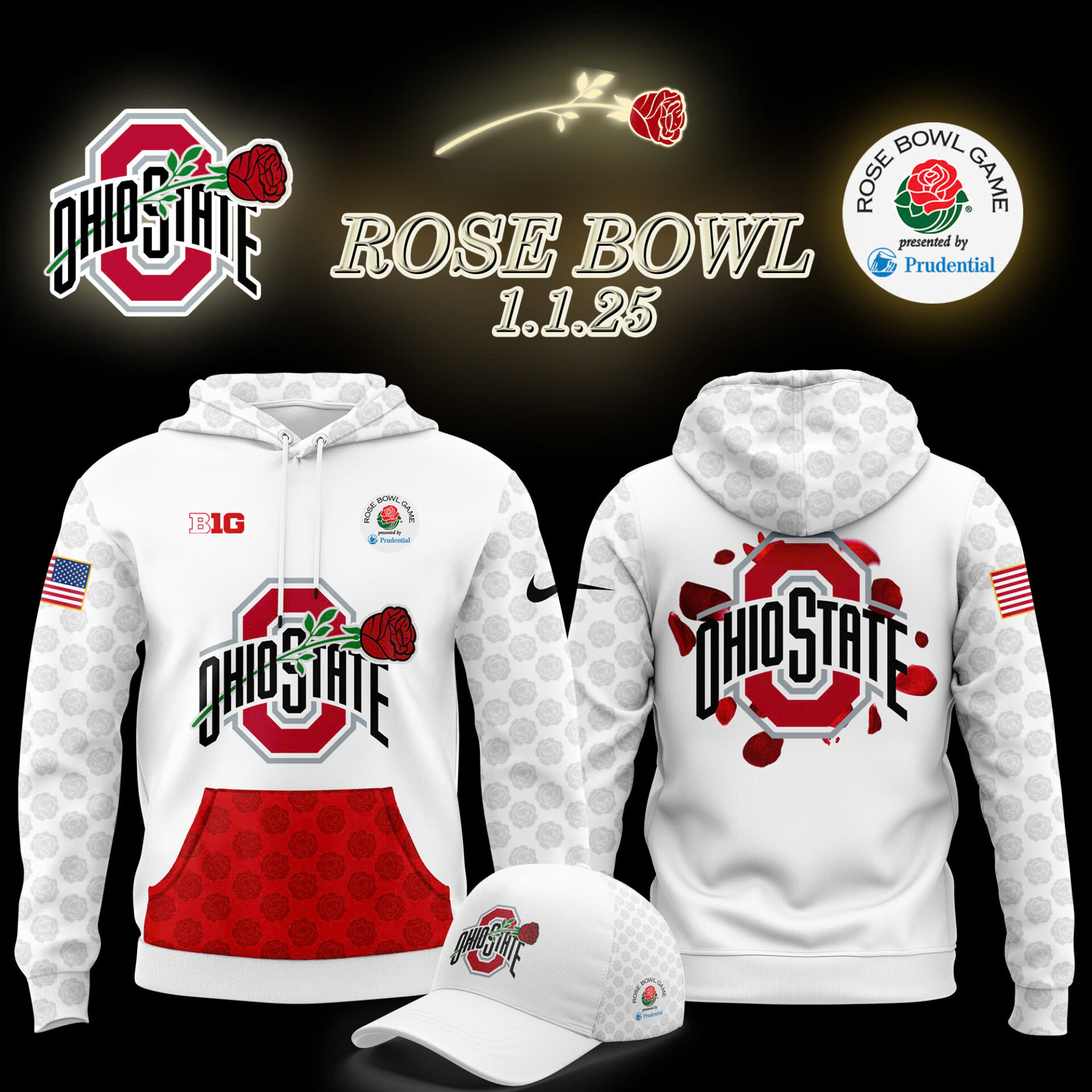Ohio State Buckeyes Rose Bowl Champs Hoodie - Famjoys Ohio State Buckeyes Rose Bowl Champs Hoodie - Famjoys