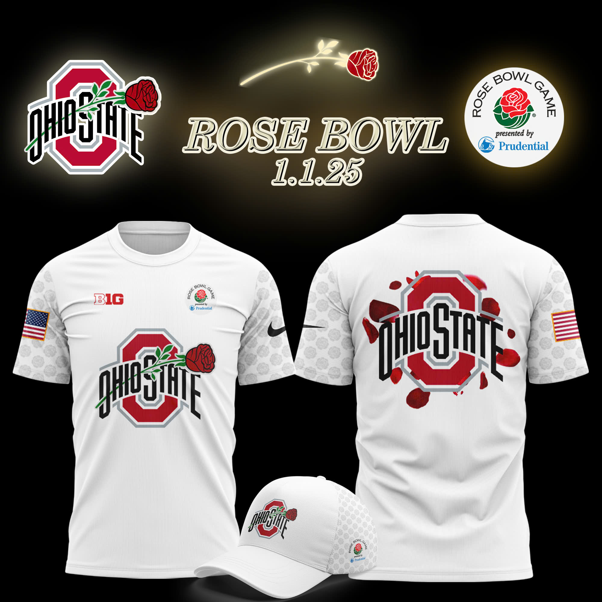 Ohio State Buckeyes Rose Bowl Game 2025 Tshirt - Famjoys Ohio State Buckeyes Rose Bowl Game 2025 Tshirt - Famjoys