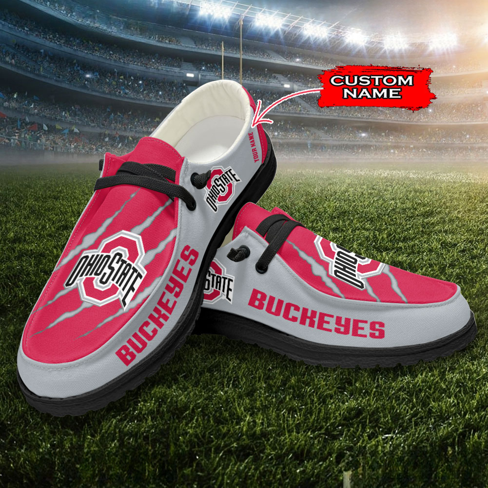 Ohio State Buckeyes Scratch Hey Dude Shoes - Famjoys Ohio State Buckeyes Scratch Hey Dude Shoes - Famjoys