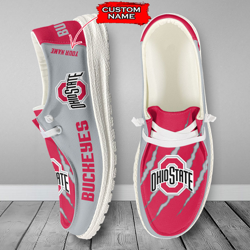 Ohio State Buckeyes Scratch Hey Dude Shoes - Famjoys Ohio State Buckeyes Scratch Hey Dude Shoes - Famjoys