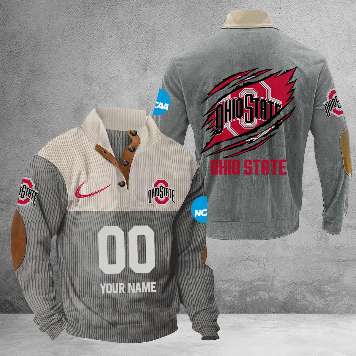 Ohio State Buckeyes Sport Buttoned Collar SweatShirt