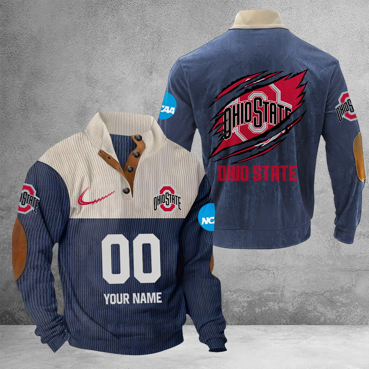 Ohio State Buckeyes Sport Buttoned Collar SweatShirt