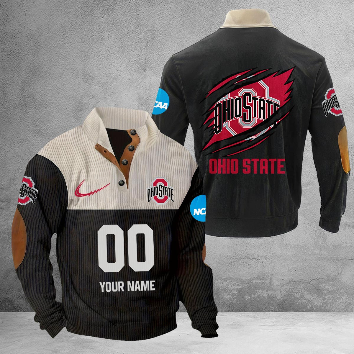 Ohio State Buckeyes Sport Buttoned Collar SweatShirt
