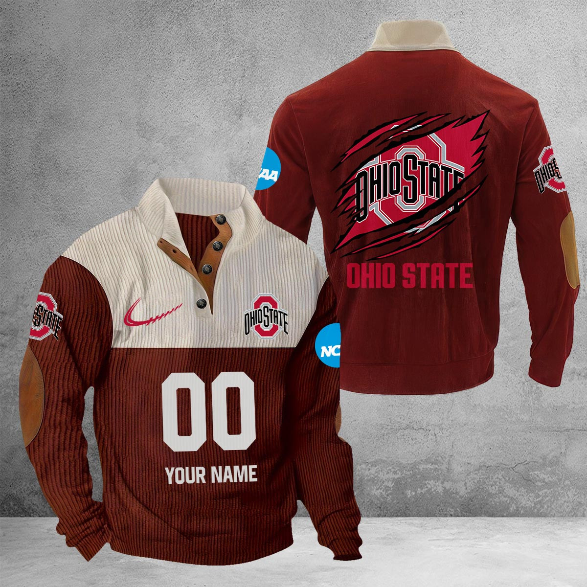 Ohio State Buckeyes Sport Buttoned Collar SweatShirt